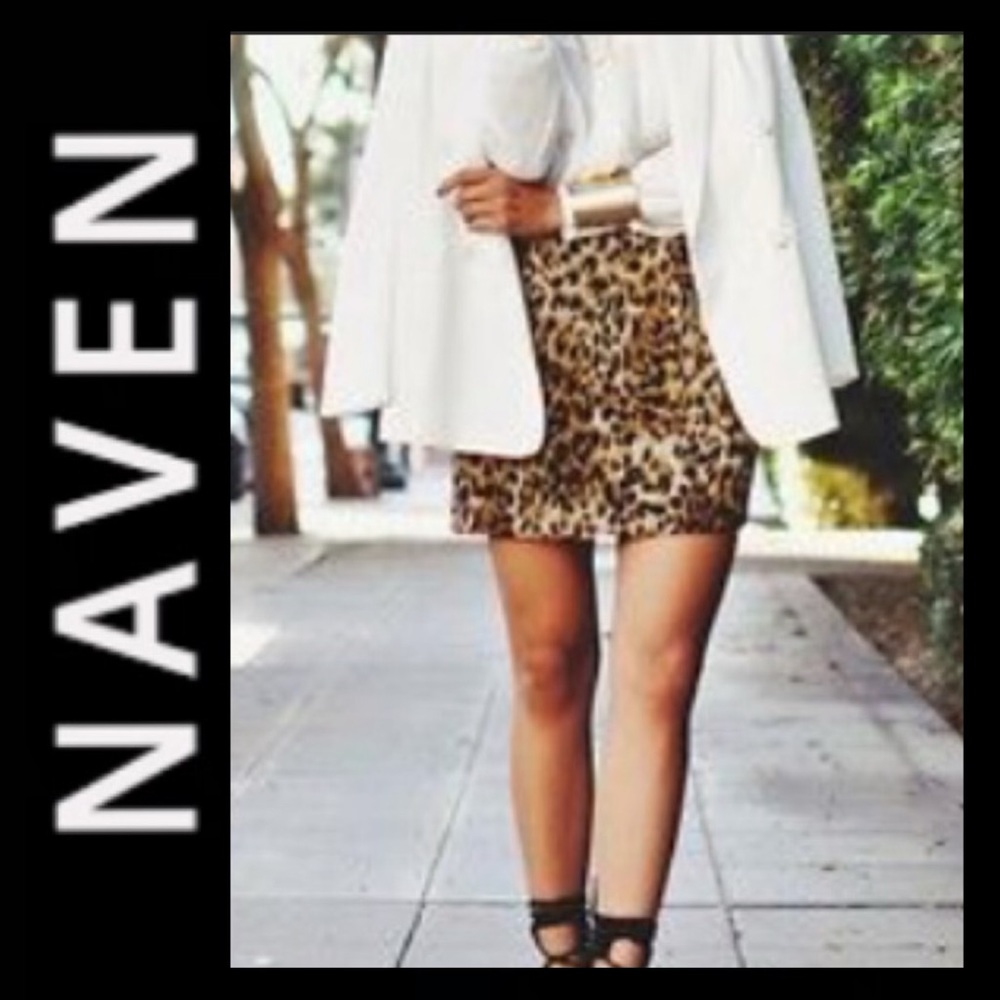 NAVEN Animal Print Mini Skirt